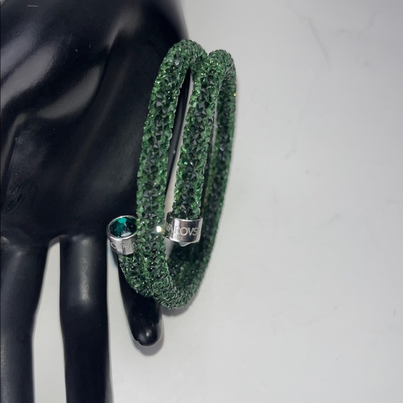 Authentic Swarovski Crystaldust Double Loop Bracelet/Bangle ~ in Green - Picture 13 of 14